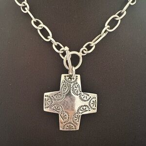 Silpada Silver Cross Pendant Necklace